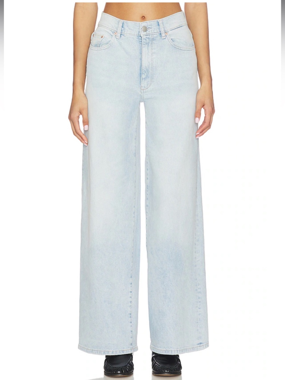 DL1961 Hepburn Wide Leg Jeans 25 Jet Stream Light Acid Wash
